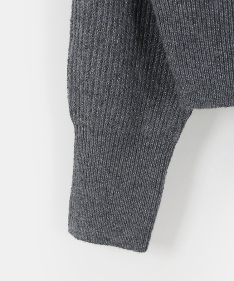 ラグランフードニットジップアップ(6color)