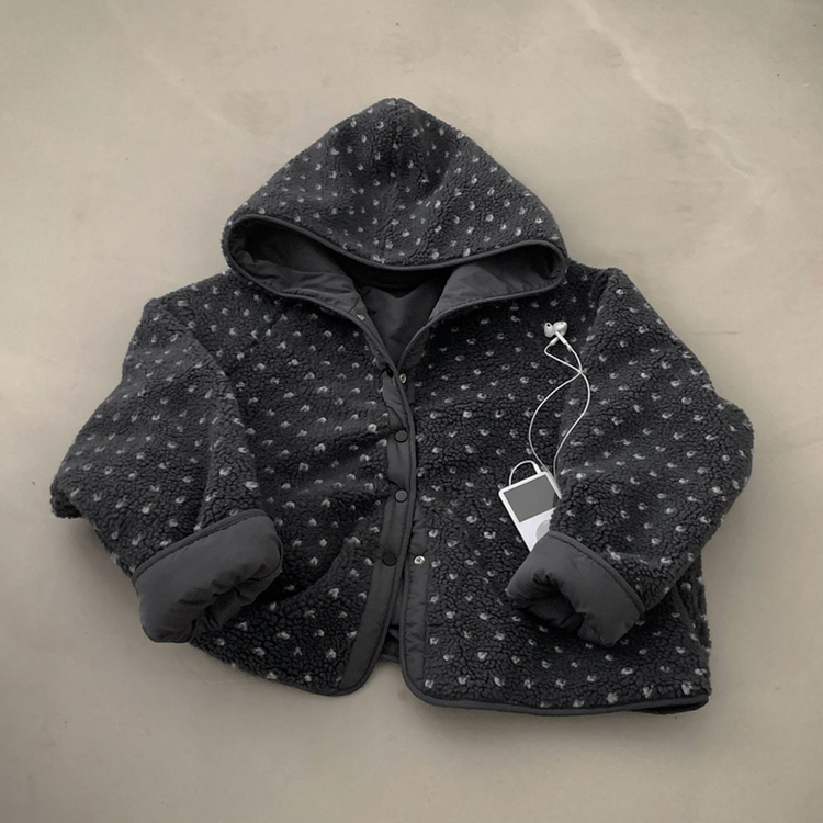 양면으로 착용가능한뽀글이 도트 리버시블 후드 후리스 아방핏 점퍼