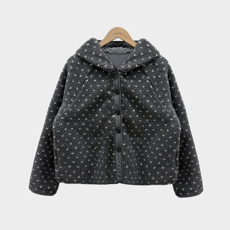 양면으로 착용가능한뽀글이 도트 리버시블 후드 후리스 아방핏 점퍼