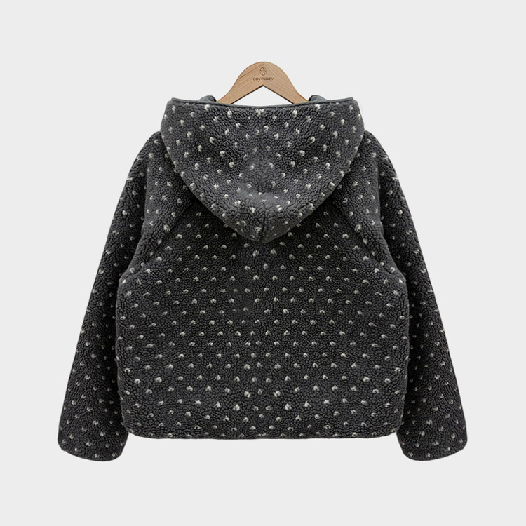 양면으로 착용가능한뽀글이 도트 리버시블 후드 후리스 아방핏 점퍼