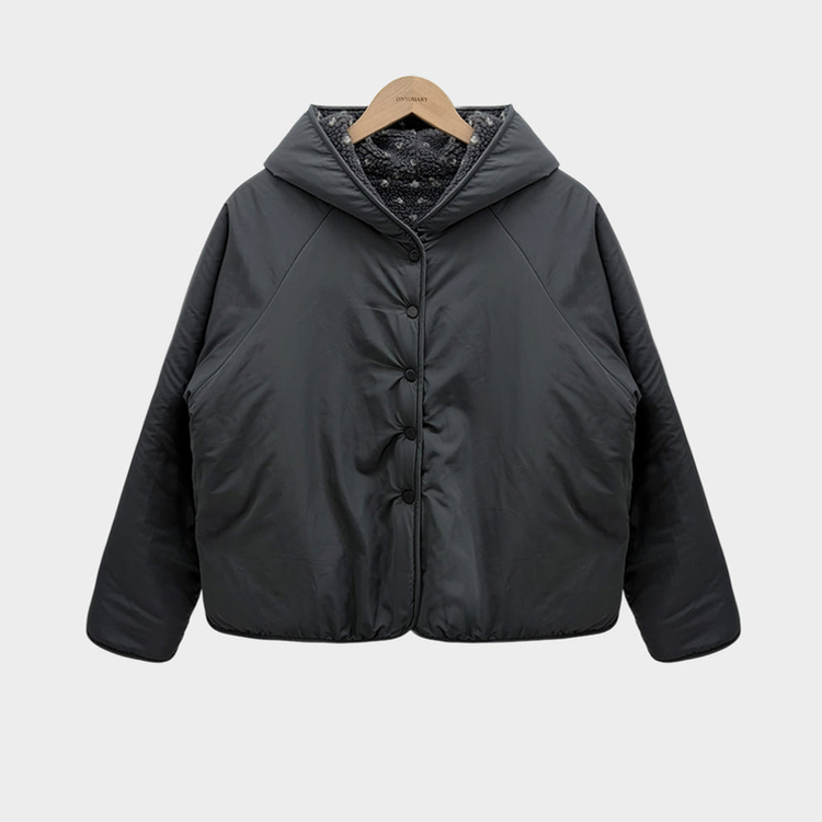 양면으로 착용가능한뽀글이 도트 리버시블 후드 후리스 아방핏 점퍼