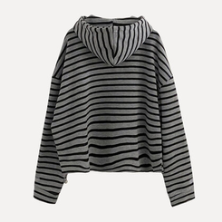 포블 하이넥 버튼 스트라이프 아방핏 단가라 맨투맨후드티