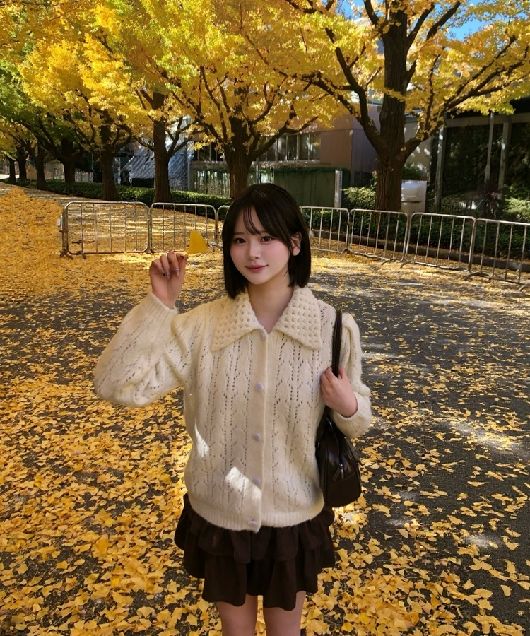 캐린 니트 가디건 아이보리