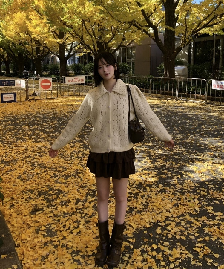 캐린 니트 가디건 아이보리