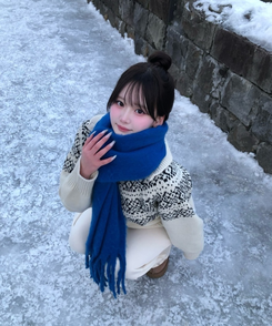 마블링 노르딕 니트 집업 아이보리