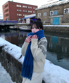 마블링 노르딕 니트 집업 아이보리