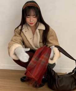 ビンテージタータンチェックマフラー RED