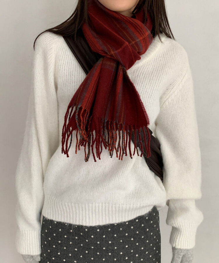 ビンテージタータンチェックマフラー RED