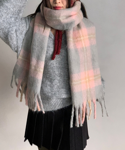 チェックタッセルマフラー ROSIE