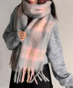 チェックタッセルマフラー ROSIE