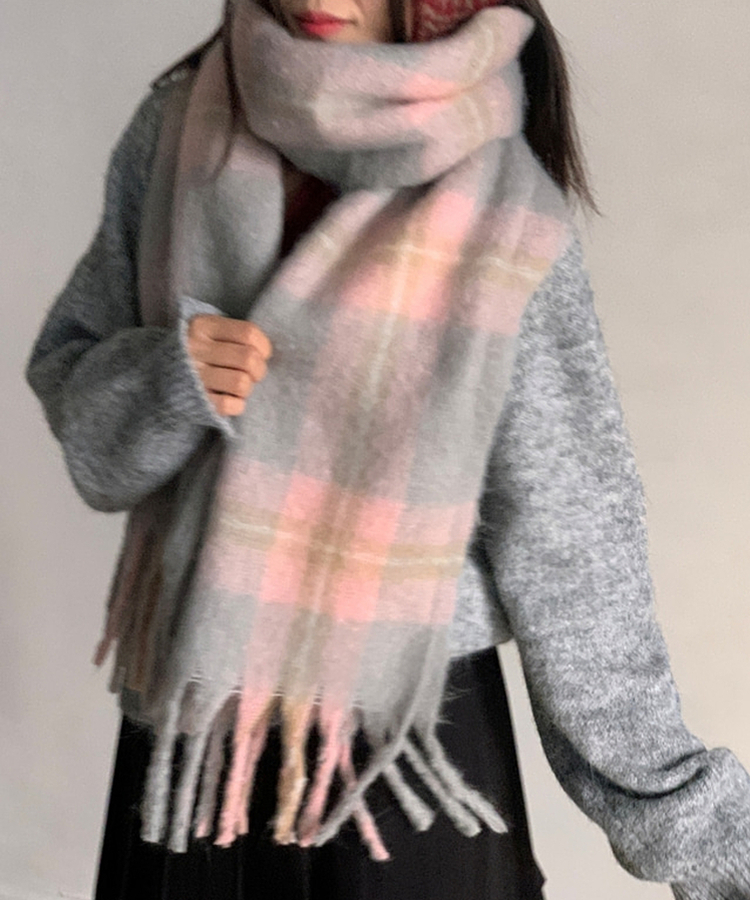 チェックタッセルマフラー ROSIE