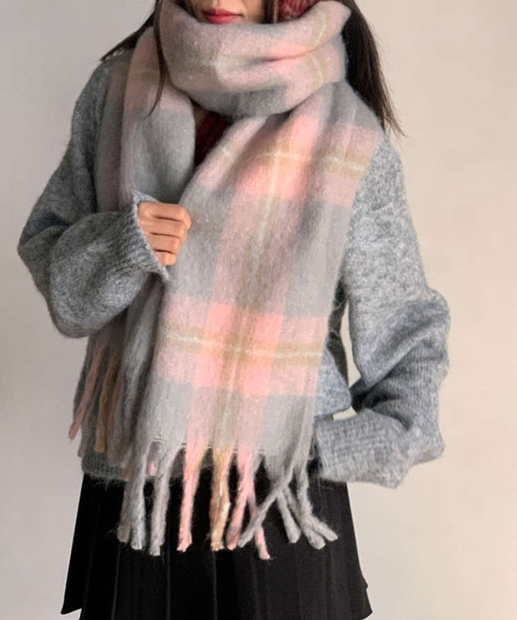 チェックタッセルマフラー ROSIE