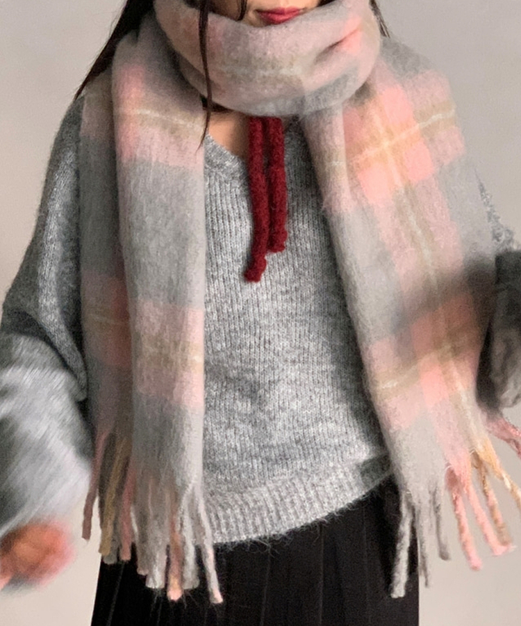 チェックタッセルマフラー ROSIE