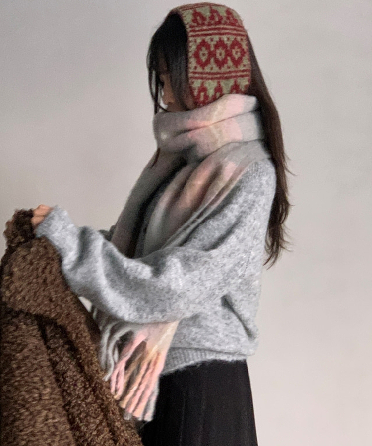 チェックタッセルマフラー ROSIE