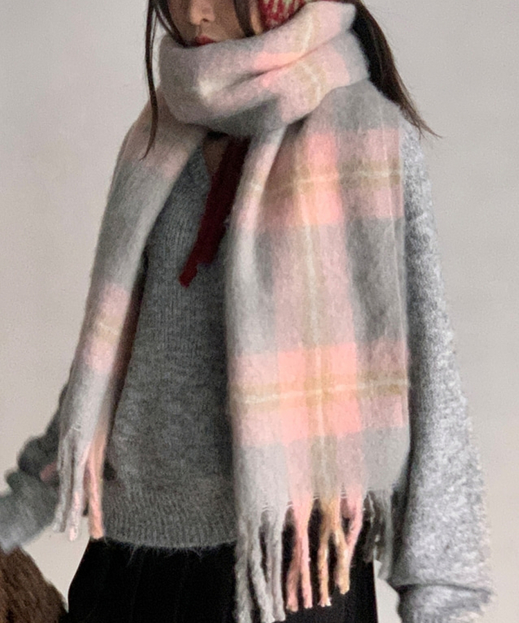 チェックタッセルマフラー ROSIE