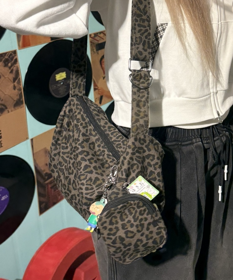 호피 키링 빈티지 미니 숄더백 차콜