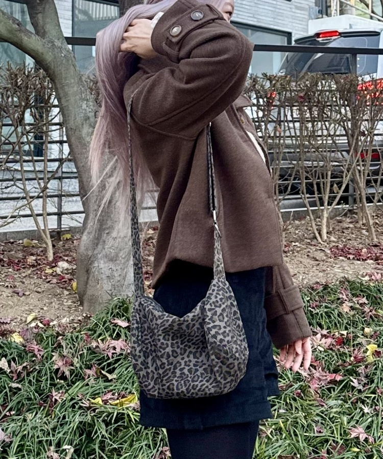 호피 키링 빈티지 미니 숄더백 차콜