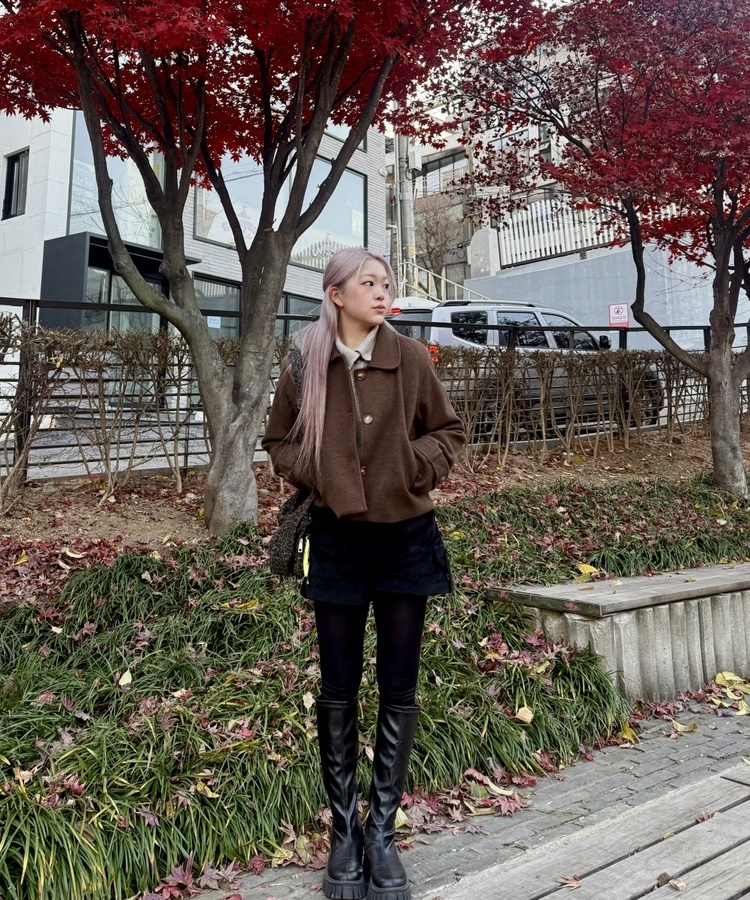 호피 키링 빈티지 미니 숄더백 차콜