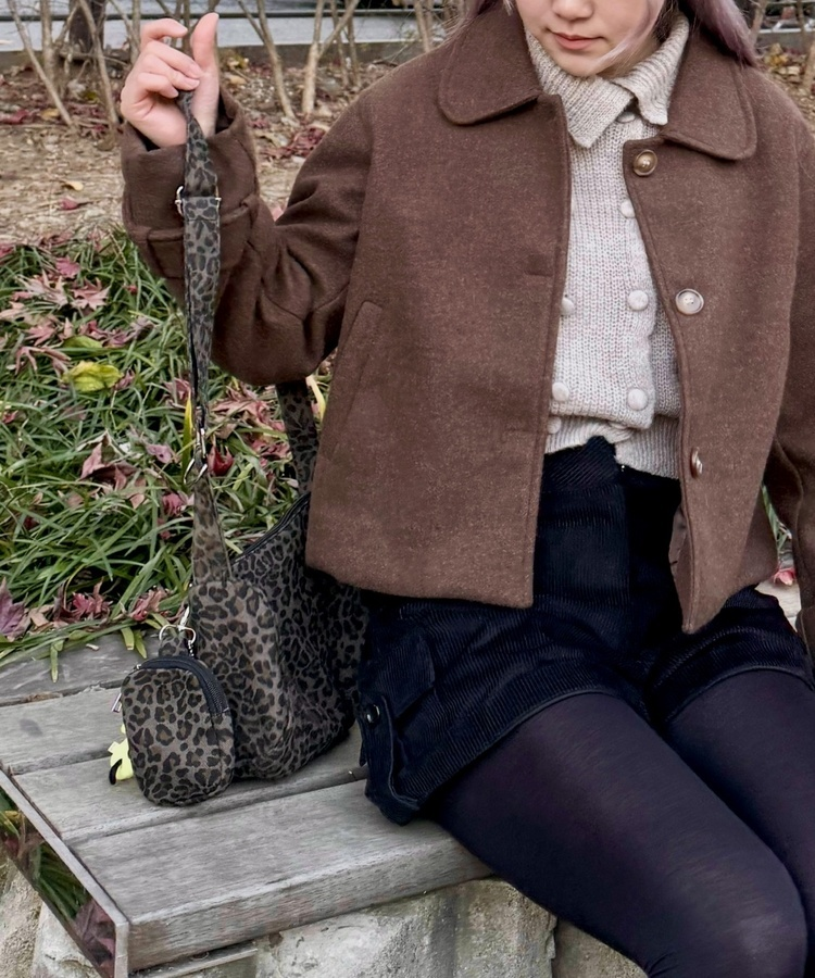 호피 키링 빈티지 미니 숄더백 차콜