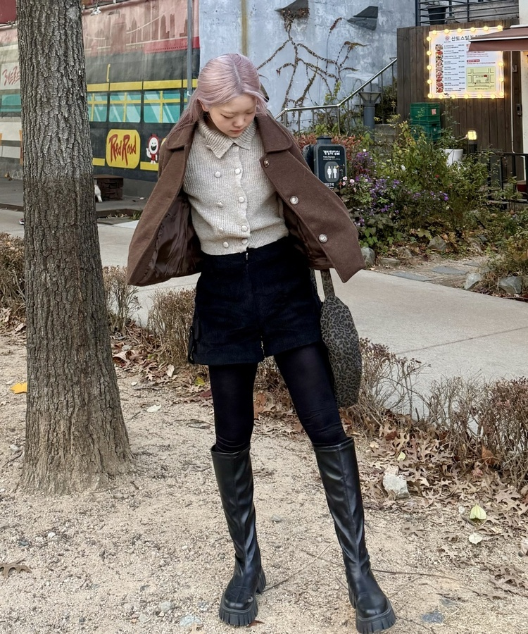 호피 키링 빈티지 미니 숄더백 차콜