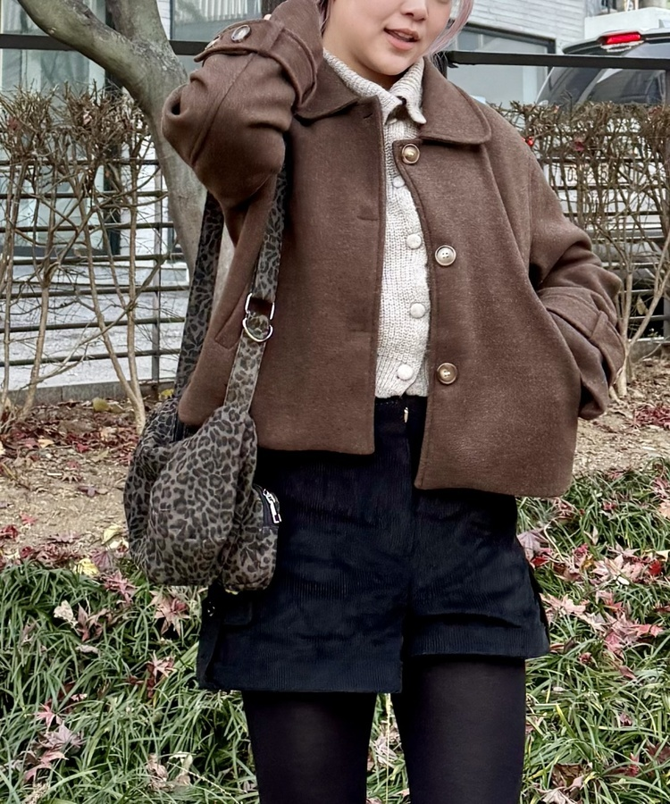 호피 키링 빈티지 미니 숄더백 차콜