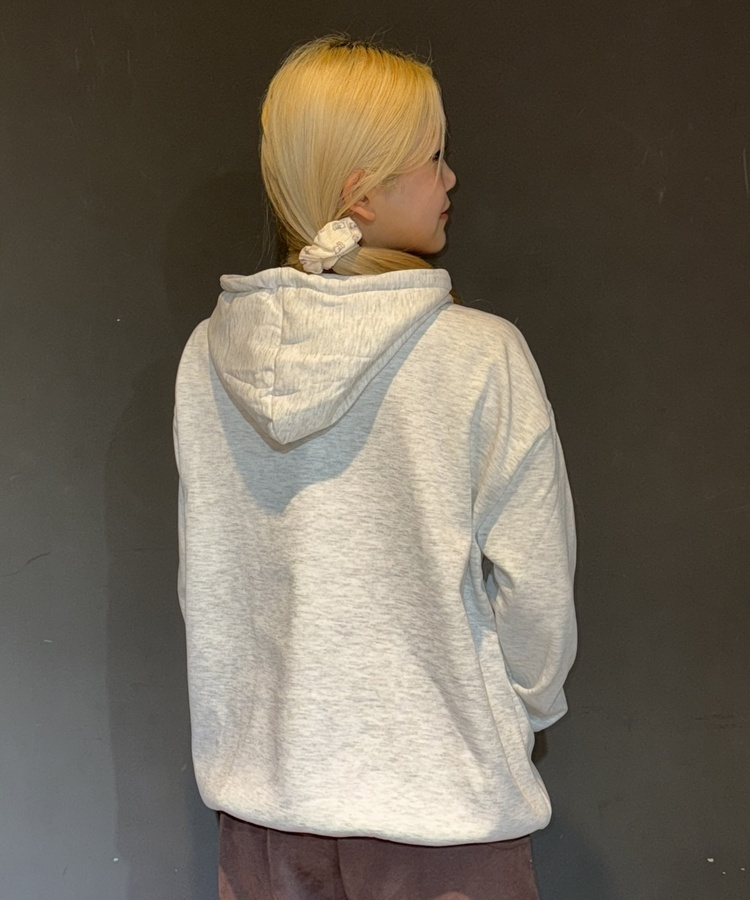 (기모)투스타 레오파드 별패치 후드 아이보리