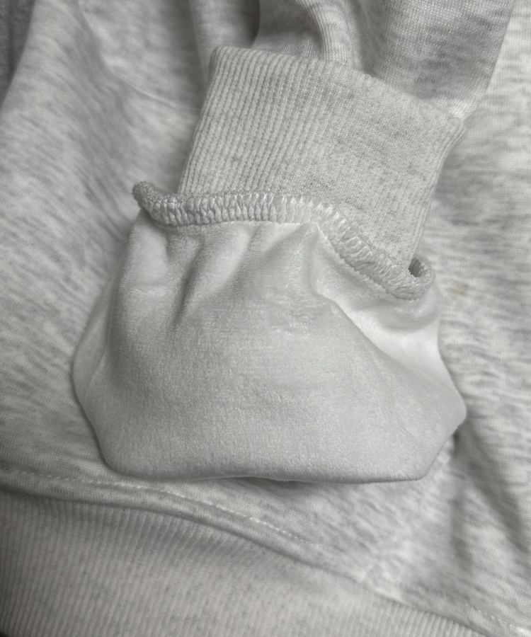 (기모)투스타 레오파드 별패치 후드 아이보리