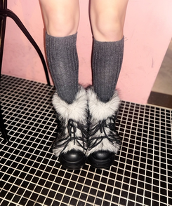 ニットウールデイリーソックス CHARCOAL