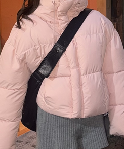 レザーショルダークロスバック BLACK