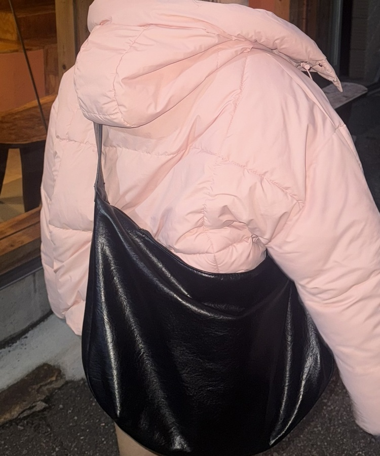 クロップストラップフードダウン LIGHT PINK