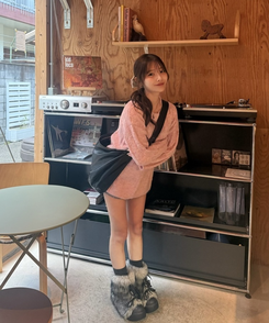 ラウンドオーバーサイズニット PINK