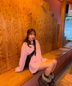 ラウンドオーバーサイズニット PINK