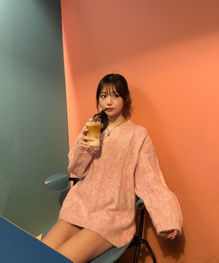 ラウンドオーバーサイズニット PINK