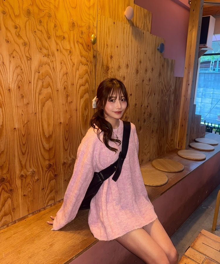 ラウンドオーバーサイズニット PINK