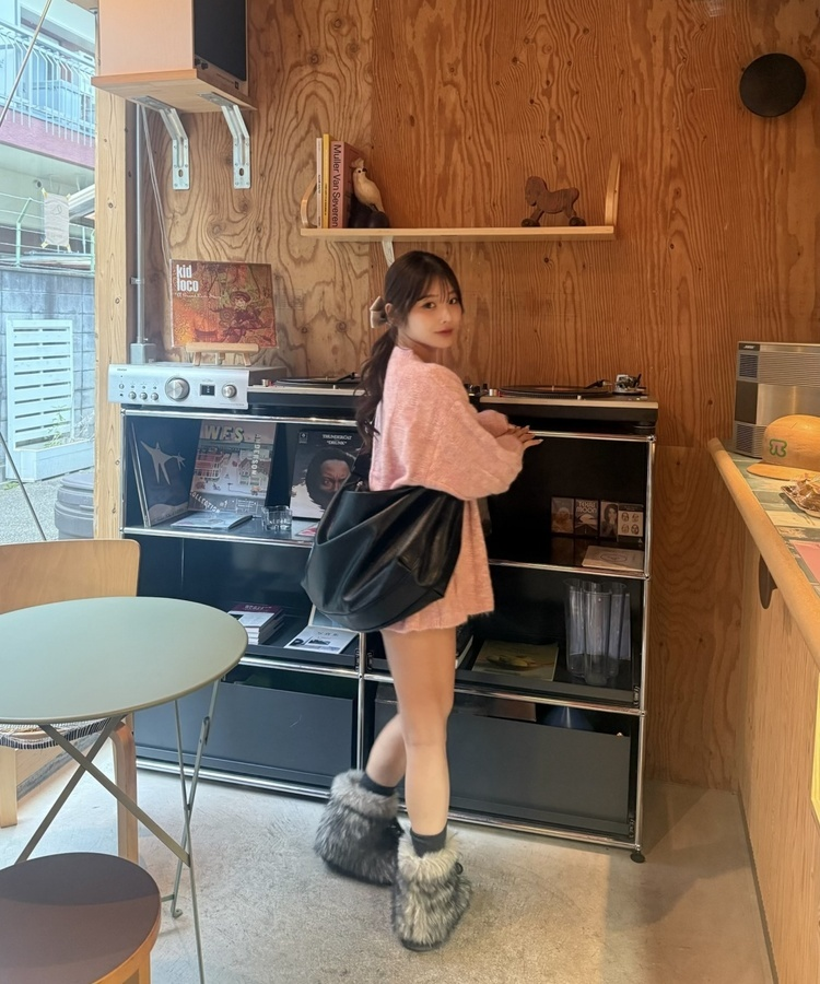 ラウンドオーバーサイズニット PINK