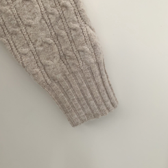 도톰 폭닥 꽈배기 케이블 라운드 오버핏 겨울 울니트 빅사이즈