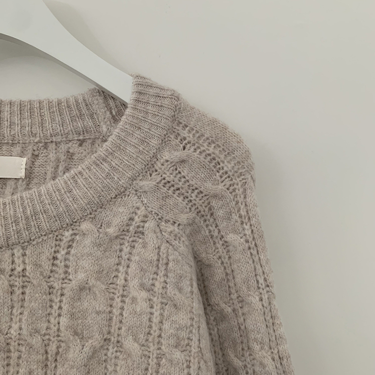 도톰 폭닥 꽈배기 케이블 라운드 오버핏 겨울 울니트 빅사이즈