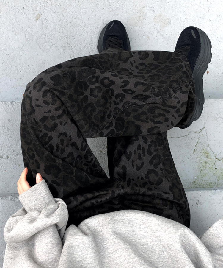 レオパードバルーンオーバーフィットパンツ GREY