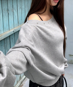 【起毛】オーバーフィットオフスタッド長袖 MELANGE