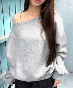 【起毛】オーバーフィットオフスタッド長袖 MELANGE