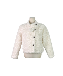 ムードハイネックボタンムートンジャケット