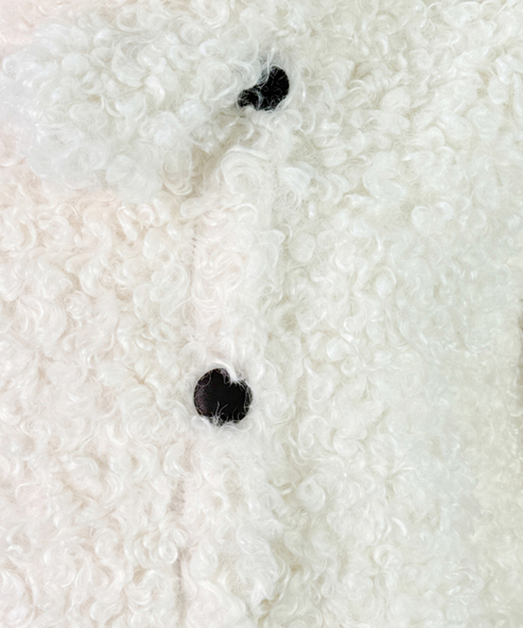 ムードハイネックボタンムートンジャケット