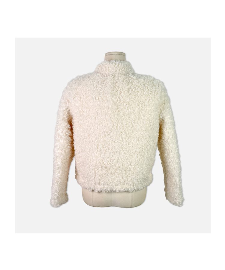 ムードハイネックボタンムートンジャケット