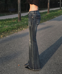 ローライズY2Kブーツカットデニムパンツ DEEP DENIM