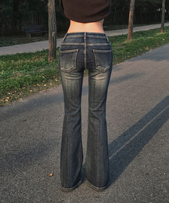 ローライズY2Kブーツカットデニムパンツ DEEP DENIM