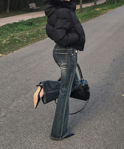 ローライズY2Kブーツカットデニムパンツ DEEP DENIM