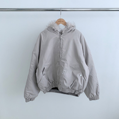 ファーフードダウンジャンパー