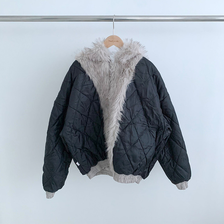 ファーフードダウンジャンパー