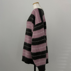 ストライプバイカラーアンゴラニット