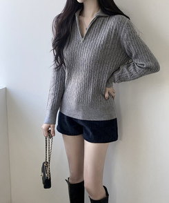 コーデュロイショートパンツ BLACK